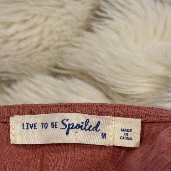 Live to Be Spoiled Rust Ribbed Tank Top | Women’s Medium - Picture 5 of 5